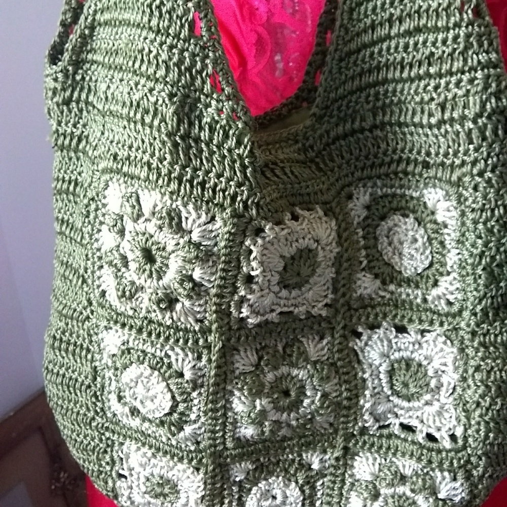 Boho hippie crotched bag in olive green darling